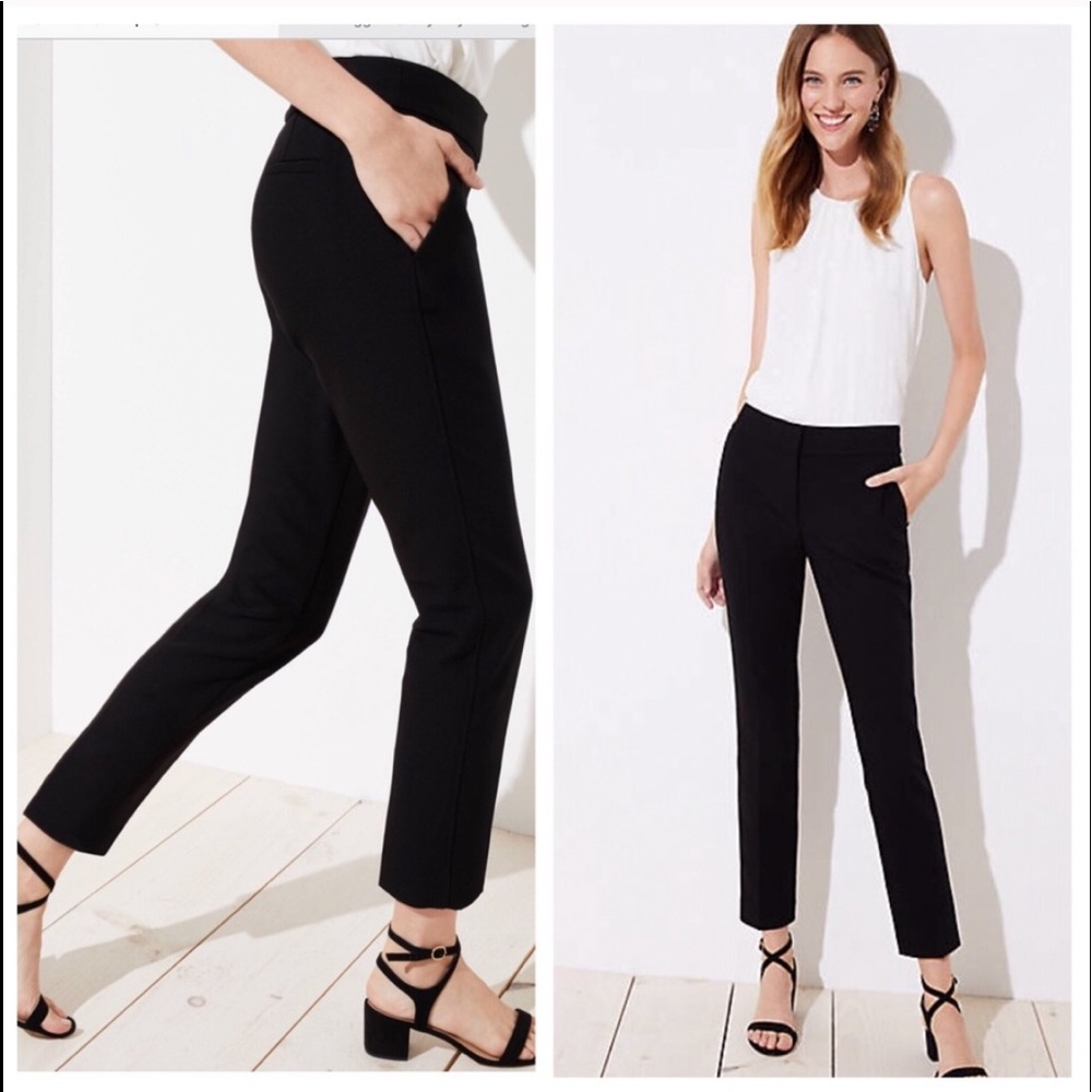 LOFT Black Marisa Crop Pants
